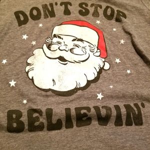 NWT XL Misses Gray Santa Holiday T-shirt by Grayson Threads